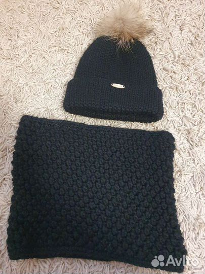 Комплект шапка и снуд зимний