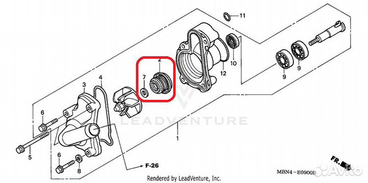 Сальник помпы Honda 19217-MAL-300