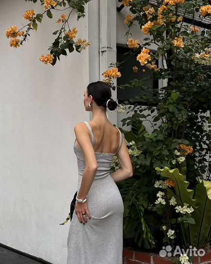 Платье скини серое