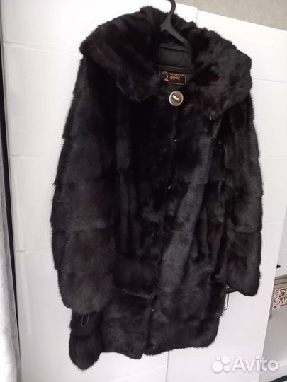 Шуба норковая с капюшоном