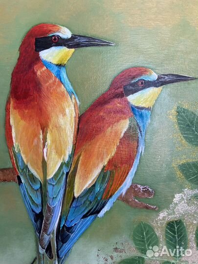 Картина интерьерная «Пара ярких птиц»