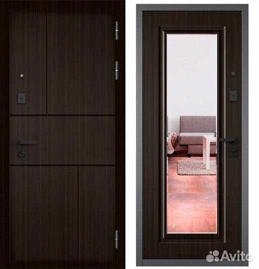 Дверь входная металлическая с зеркалом