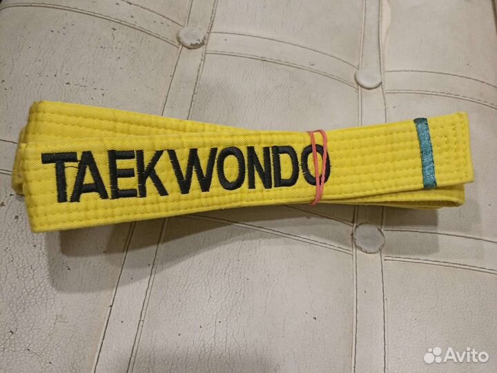 Пояс для тхэквондо жёлтый