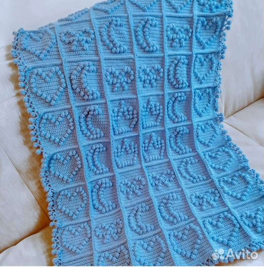 Плед детский вязаный ручная работа