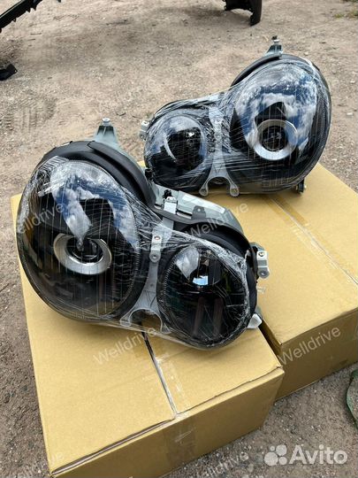 Фары Mercedes W210 1999-2002 галоген черные