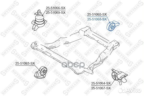 25-51068-SX подушка двс задняя МКПП Hyundai Sa