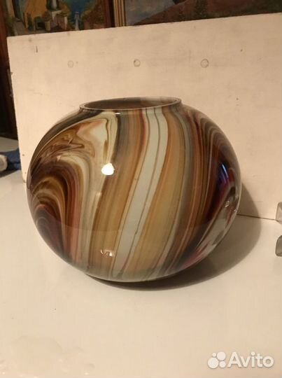 Ваза цветное стекло чехия