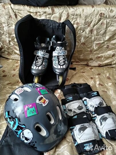 Роликовые коньки с защитой