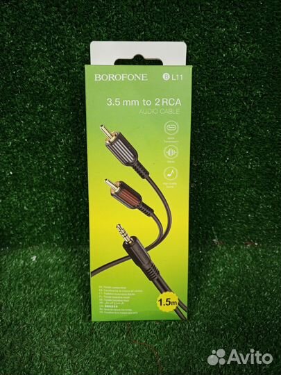 Аудиокабель AUX jack 3.5 to 2 RCA Borofone BL11