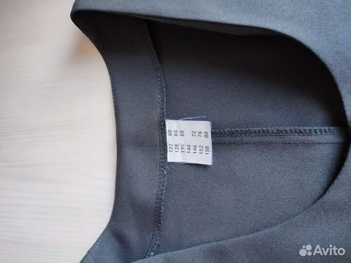 Школьный сарафан 134 серый