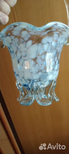 Ваза, конфетница, корзинка, стеклянная, СССР