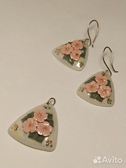 Винтажные серьги из фарфора СССР