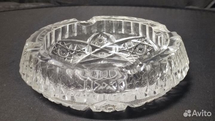 Хрустальная пепельница тяжелая