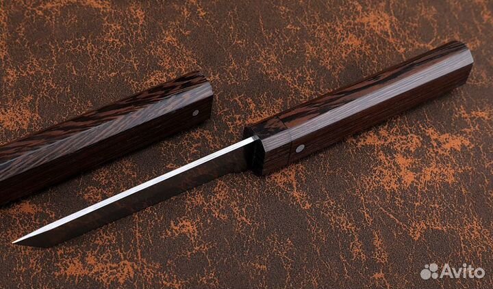 Нож Танто малый сталь Elmax, рукоять и ножны венге