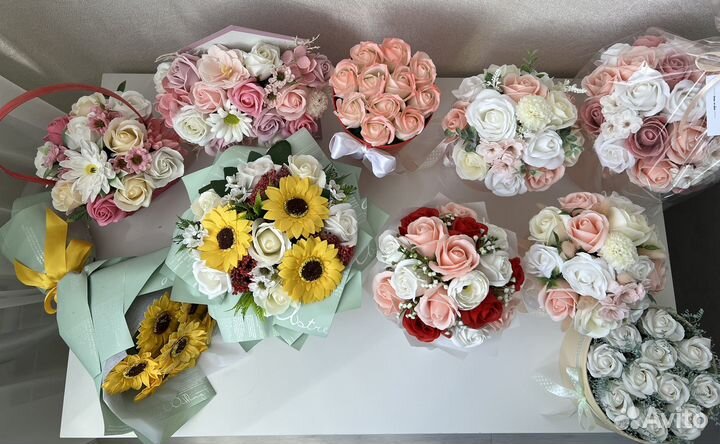 Букеты из мыльных цветов/интерьерные букеты