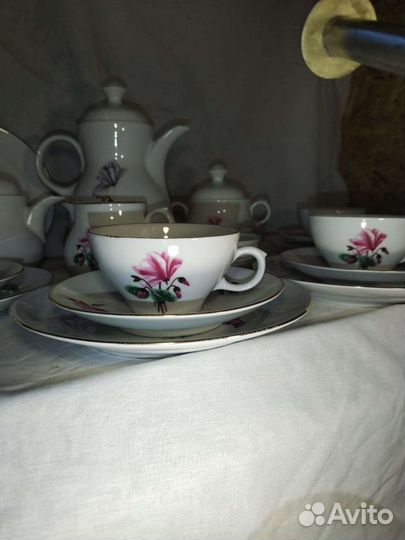 Сервиз чайный ГДР СССР SEP Цикламен