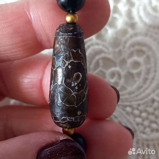 Браслет с очень старой бусиной Дзи 3 глаза