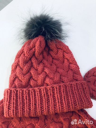 Комплект шапка снуд и варежки