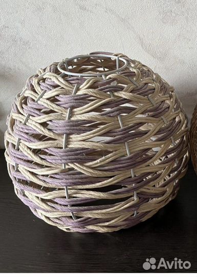 Люстра абажур плетеный