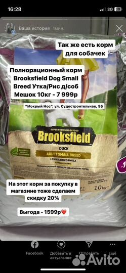 Brooksfield dog small breed утка/рис 10кг