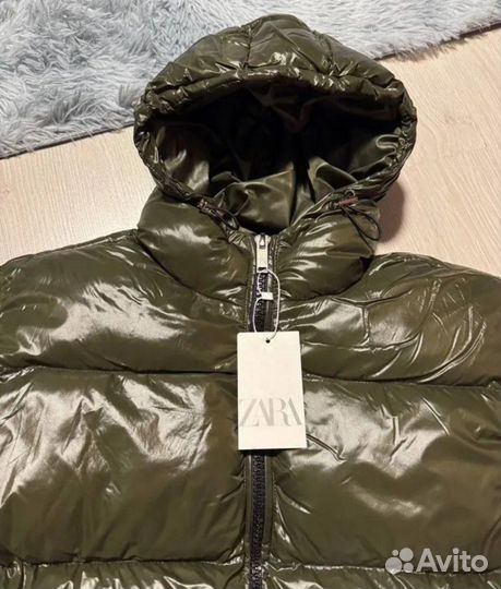 Пуховик Zara Moncler зелёный