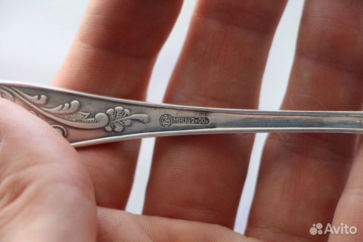 Набор десертных ложек. ссср. Мельхиор + серебрение