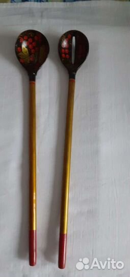 Деревянные ложки хохлома, длинные