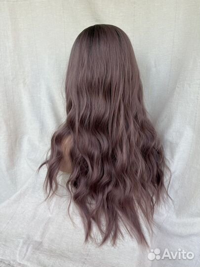 Парик лиловый омбре длинный