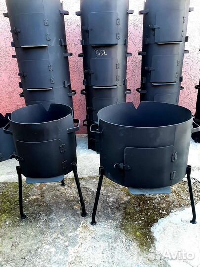 Печь для казана с дверью без трубы