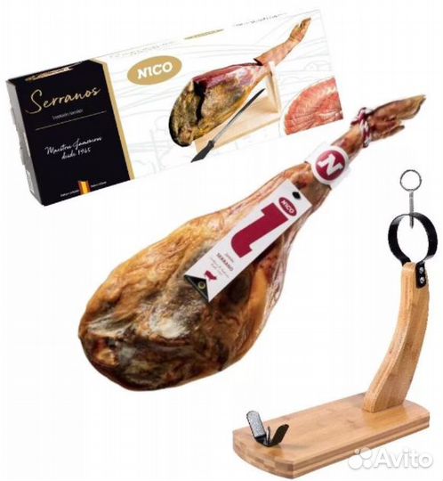 Хамон Serrano Bodega + хамонера Мадрид + нож