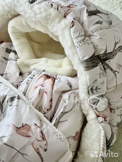 Конверт зимний на овчине + комбинезон