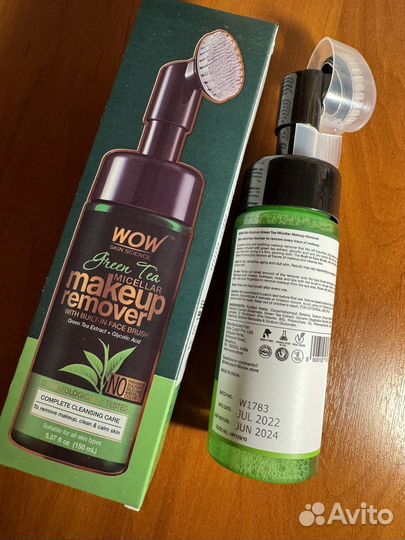 Wow мицелярная вода с щеточкой для снятия макияжа