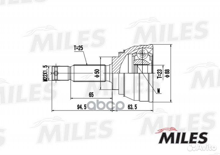 Шрус mitsubishi galant V/space wagon 1.6T-2.0 8