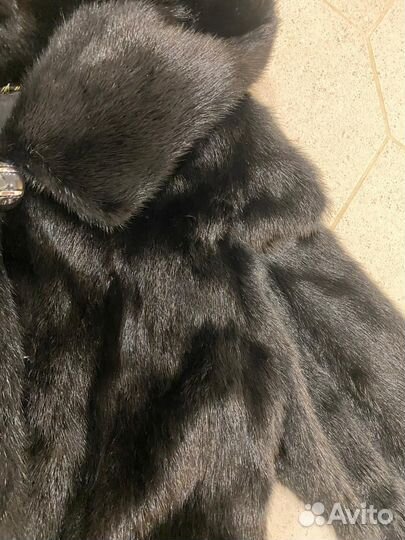 Шуба норковая 42р с поясом и капюшоном