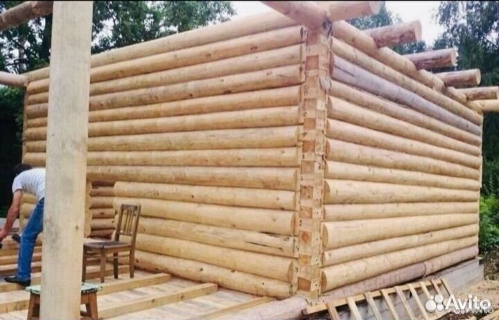 Сруб дачного дома 6х6+3 (строганое бревно)