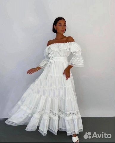 Нежное платье белое 42-48