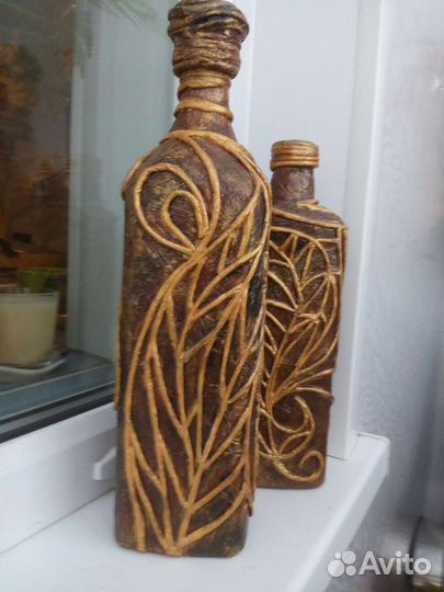 Бутылки декоративные. Ручная работа