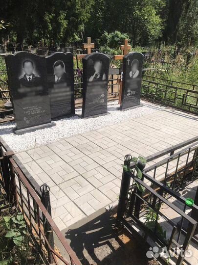 Памятники гранитные, установка, благоустройство