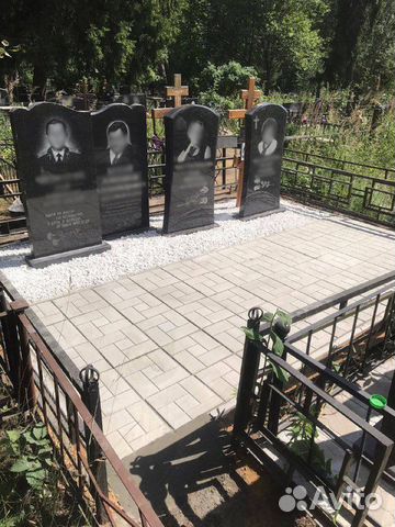 Памятники гранитные, установка, благоустройство