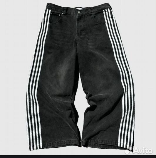 Джинсы широкие y2k baggy type adidas