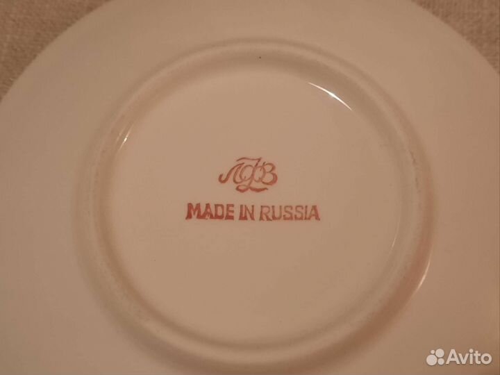 Сервиз кофейный чашки блюдца костяной фарфор