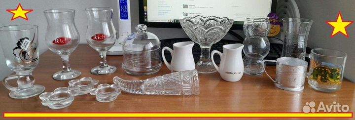 Хрустальные рюмки на ножке 13 см