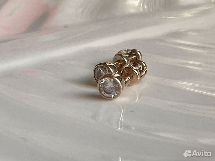 Золотые серьги детские гвоздики