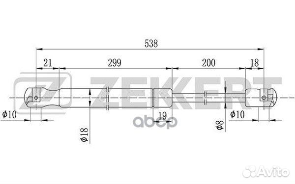 Пружина газовая багажника Opel Meriva A 03- gf