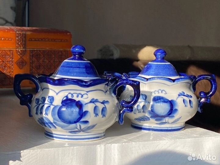 Сахарница Олимпиада 80 Гжель СССР