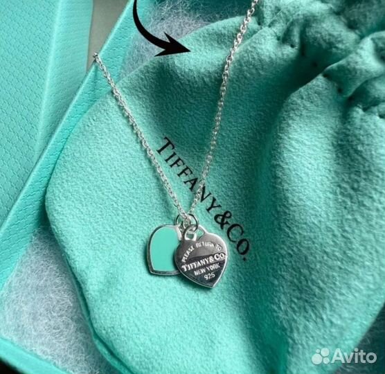 Tiffany подвеска розовое сердце. Серебро