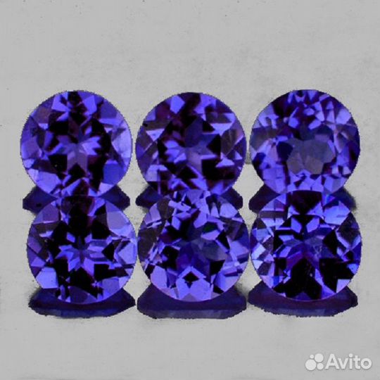 Иолит Кордиерит натуральный 1,33Ct 4мм 6шт VVS Афр