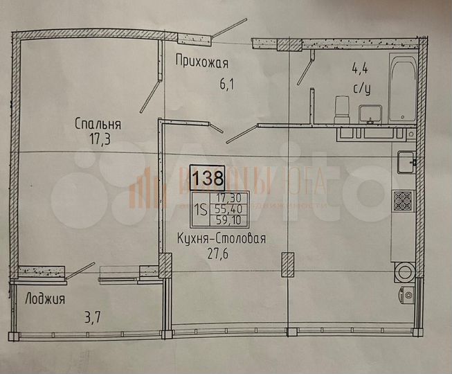 2-к. квартира, 60 м², 16/17 эт.