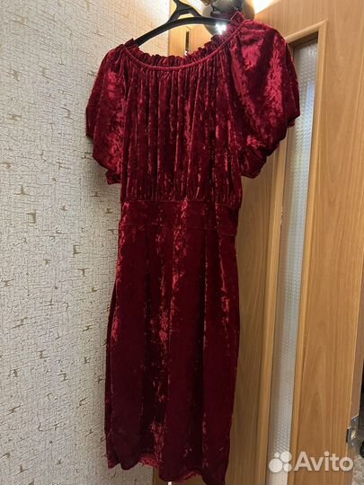 Платье вечернее красный бархат женское
