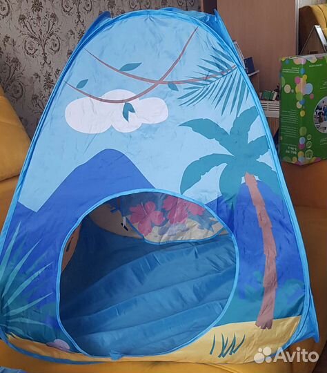 Сухой бассейн с палаткой и тоннелем